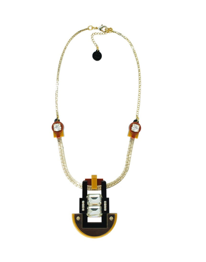 Choker with Mirrored Rectangular Stone