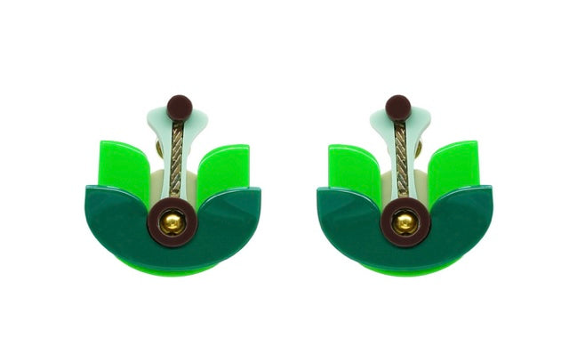 Handmade Acrylic Earring Short Lotus Flower