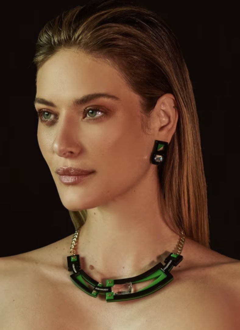 Deco Chocker Rectangular Cut Stone
