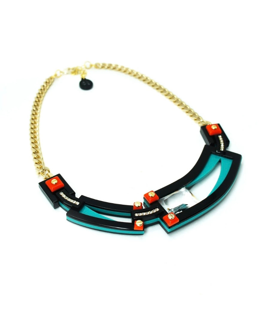 Deco Chocker Rectangular Cut Stone