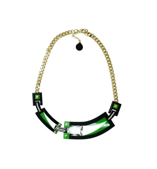 Deco Chocker Rectangular Cut Stone